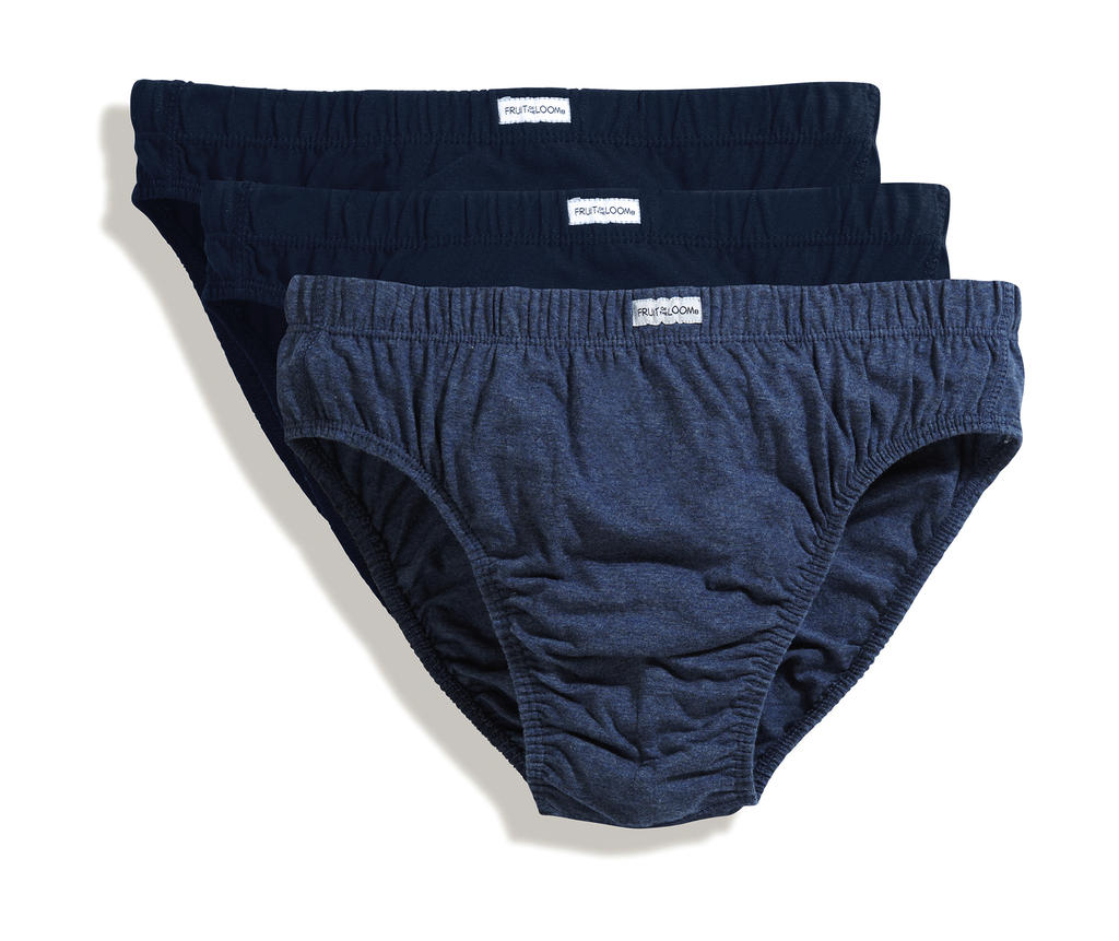  Classic Slip 3 Pack in Farbe Mid Blue Marl + 2 x Deep Navy