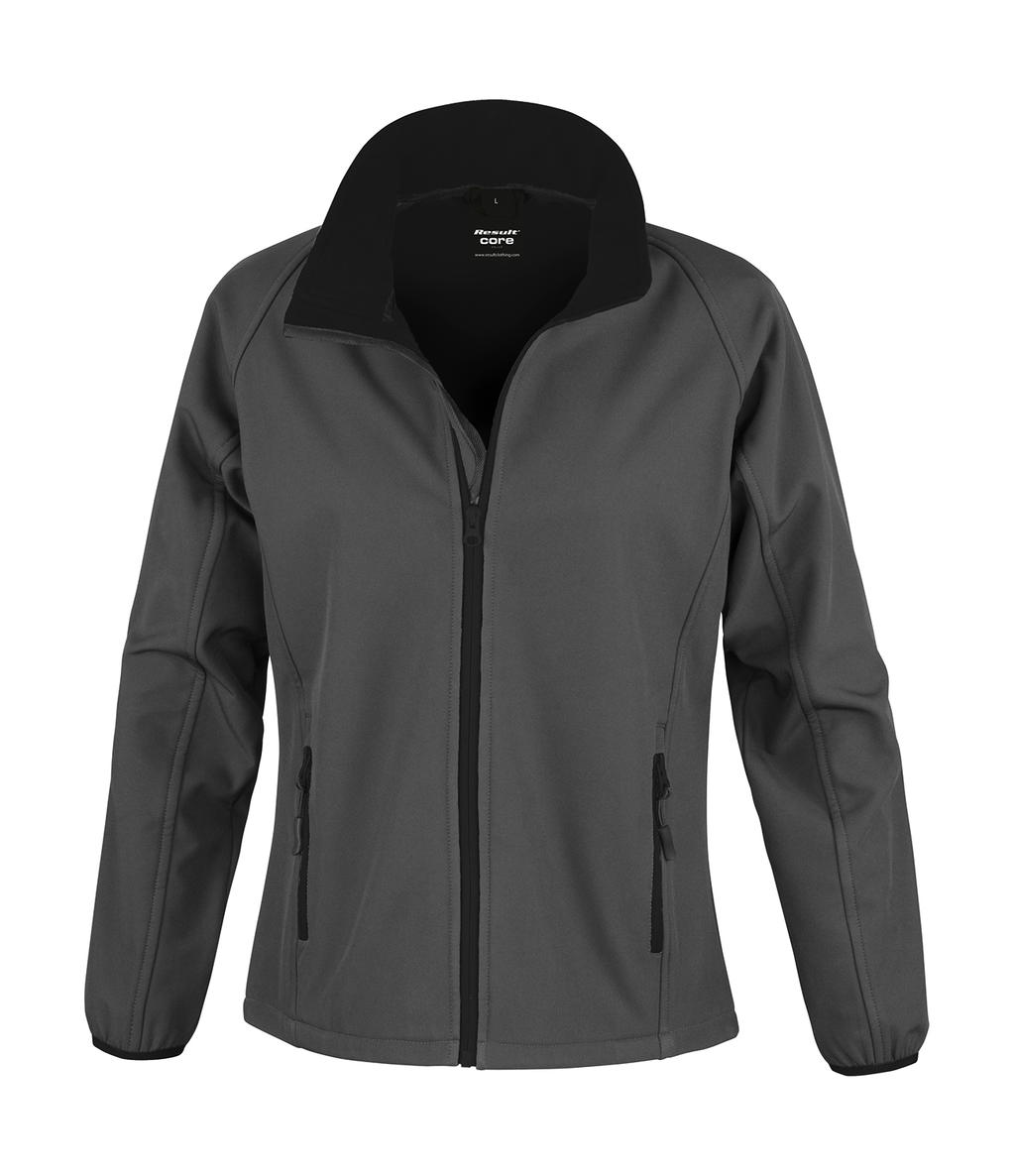  Ladies Printable Softshell Jacket in Farbe Charcoal/Black