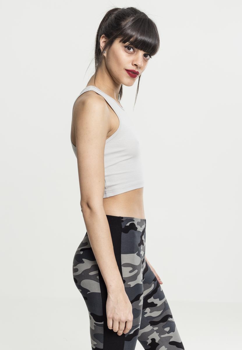 Cropped Tees Ladies Rib Cropped Top in Farbe grey
