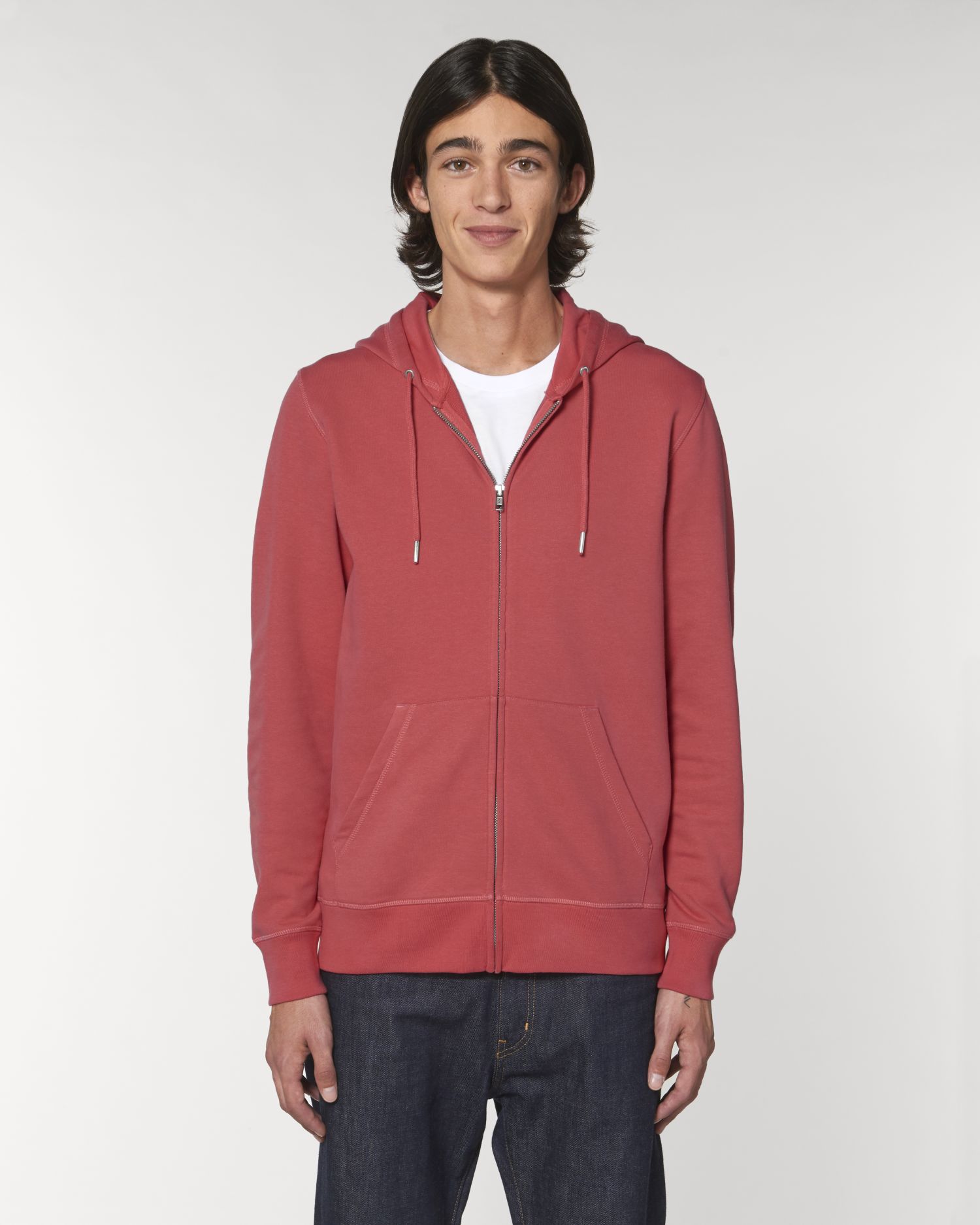 Zip-thru sweatshirts Connector in Farbe Carmine Red