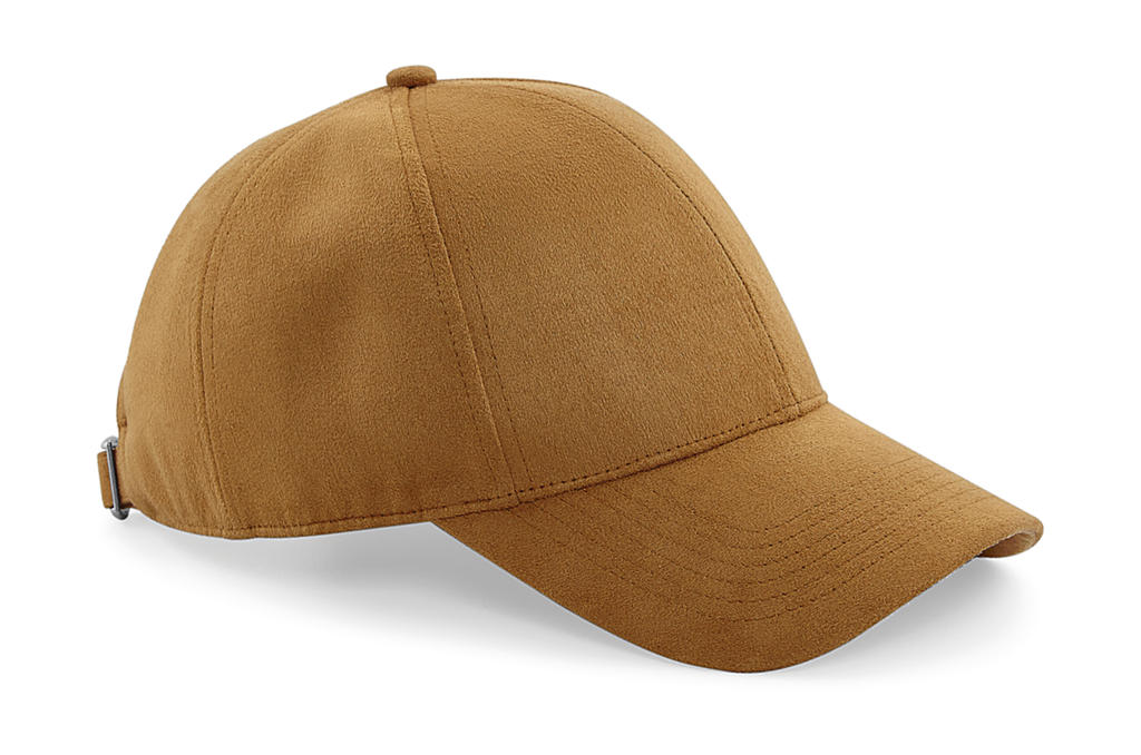  Faux Suede 6 Panel Cap in Farbe Caramel