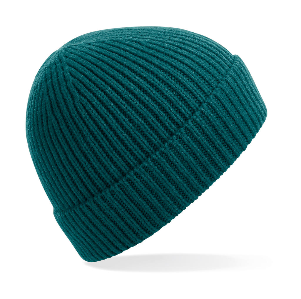 Engineered Knit Ribbed Beanie in Farbe Ocean Green