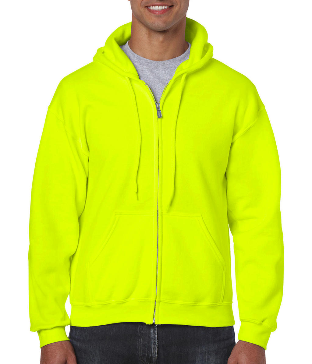  Heavy Blend Adult Full Zip Hooded Sweat in Farbe Safety Green