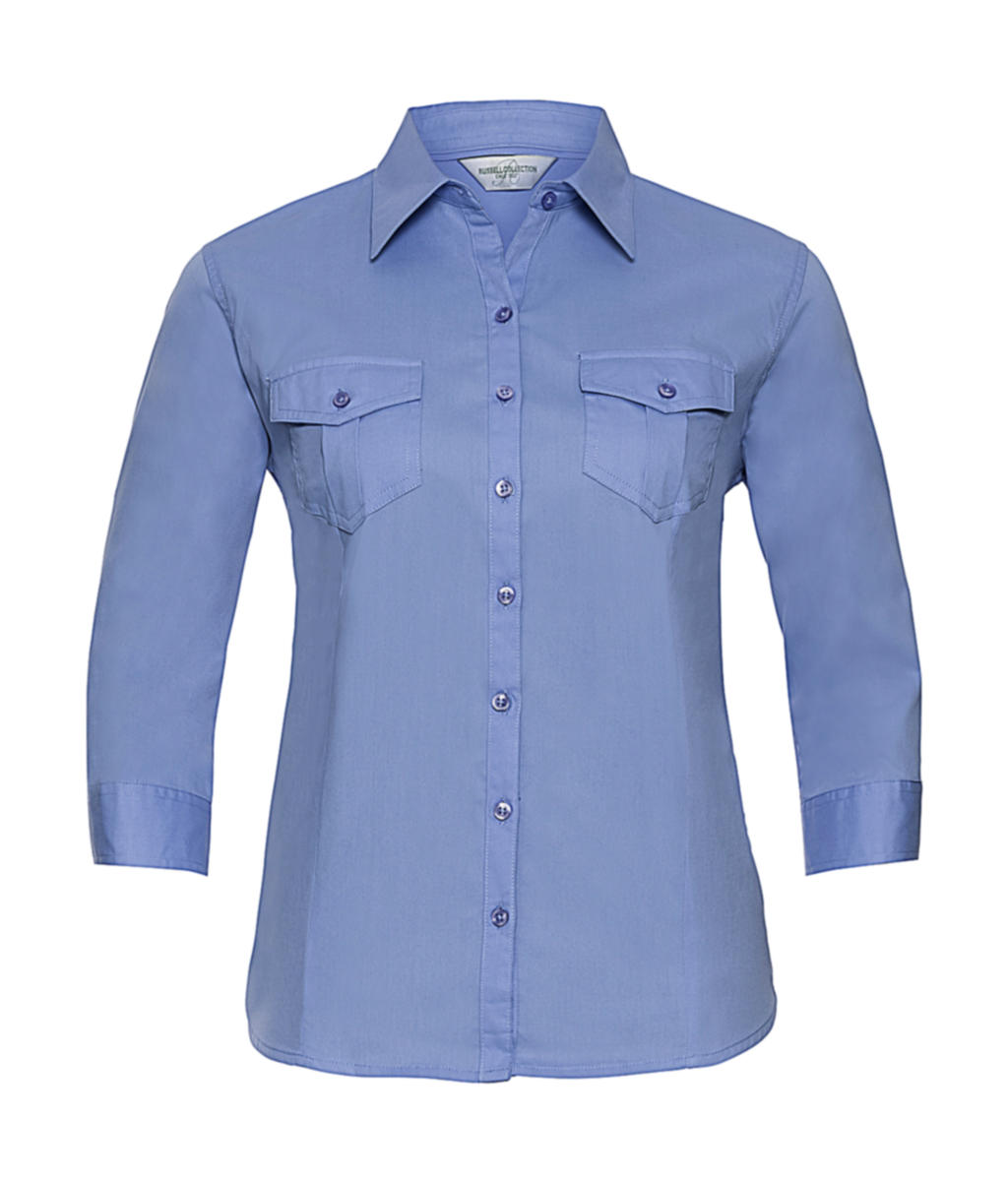  Ladies Roll 3/4 Sleeve Shirt in Farbe Blue