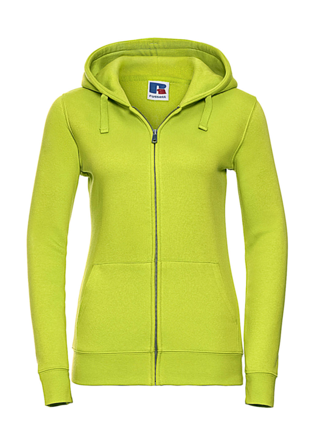  Ladies Authentic Zipped Hood in Farbe Lime