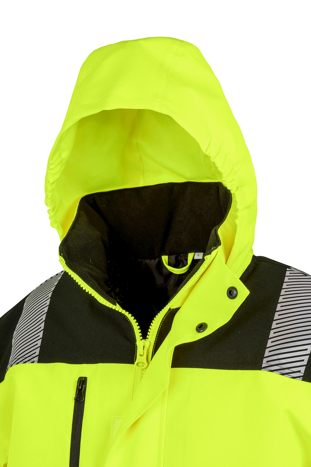  Printable Waterproof Softshell Safety Coat in Farbe Fluorescent Orange/Black