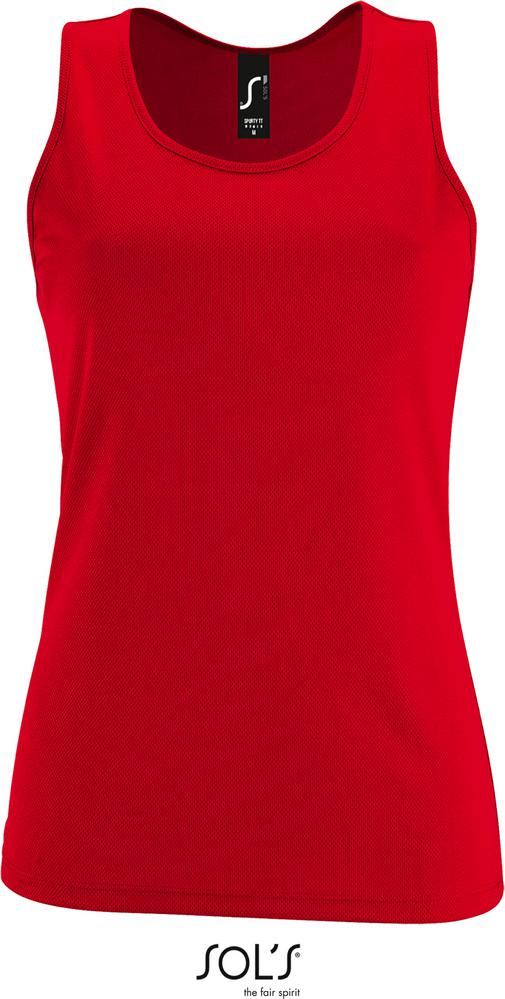 T-Shirt Sporty Tt Women Damen Racerback Sport Tank Top in Farbe red