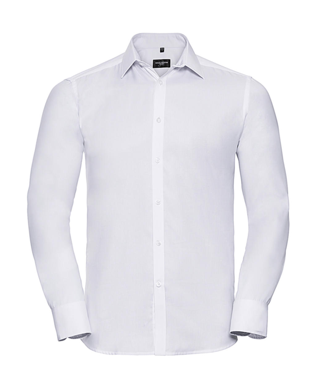  Mens LS Herringbone Shirt in Farbe White