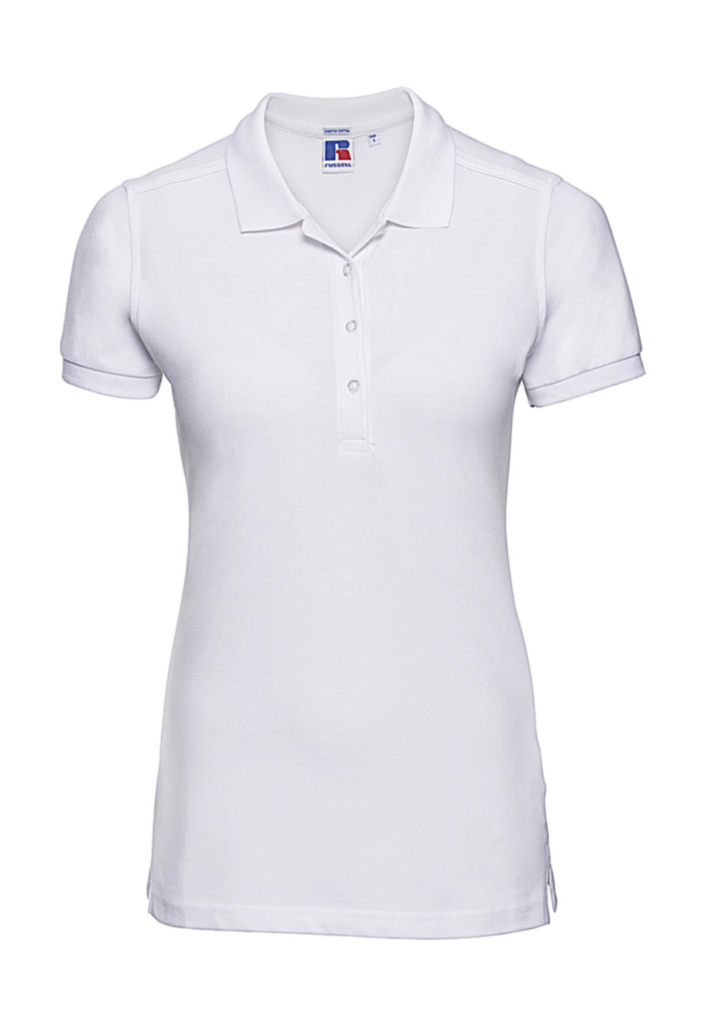  Ladies Fitted Stretch Polo in Farbe White