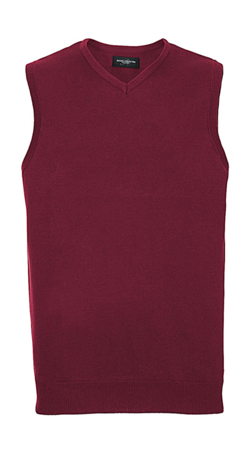  Adults V-Neck Sleeveless Knitted Pullover in Farbe Cranberry Marl