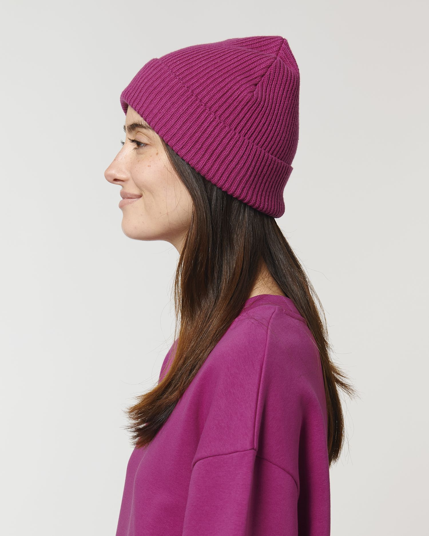  Fisherman Beanie in Farbe Orchid Flower