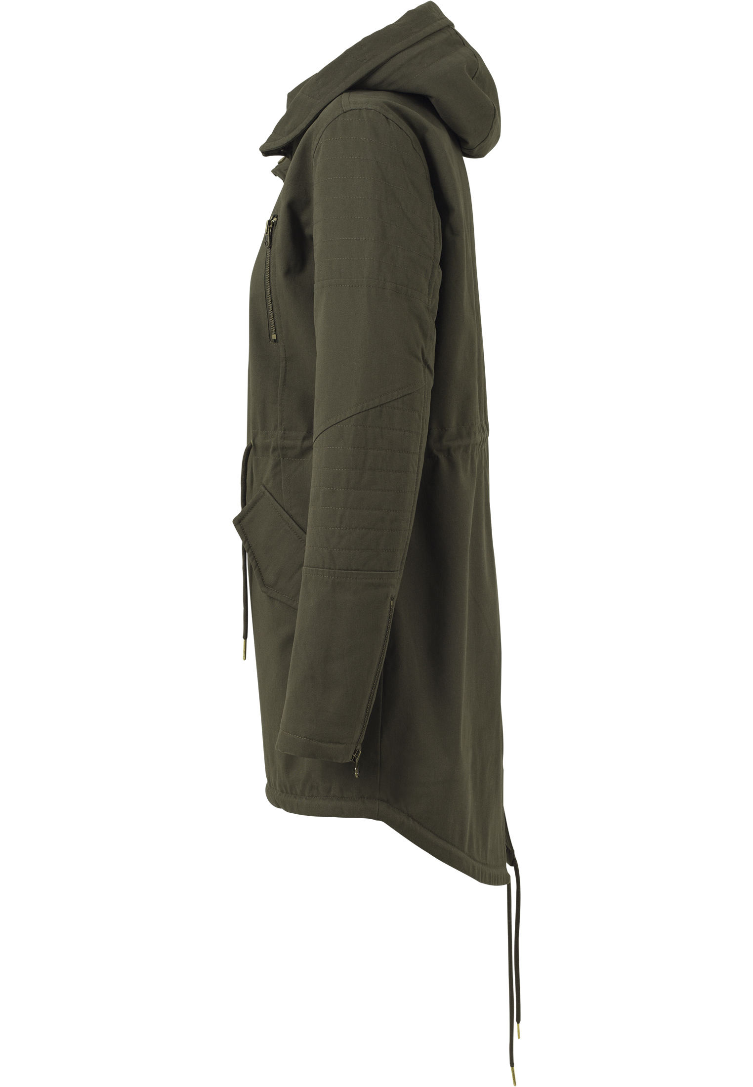 Winter Jacken Ladies Sherpa Lined Cotton Parka in Farbe olive