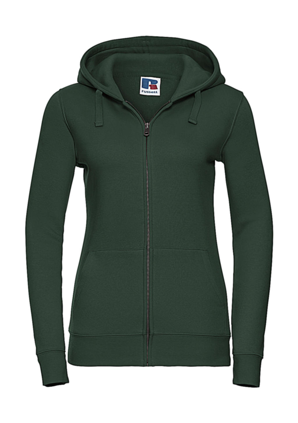  Ladies Authentic Zipped Hood in Farbe Bottle Green