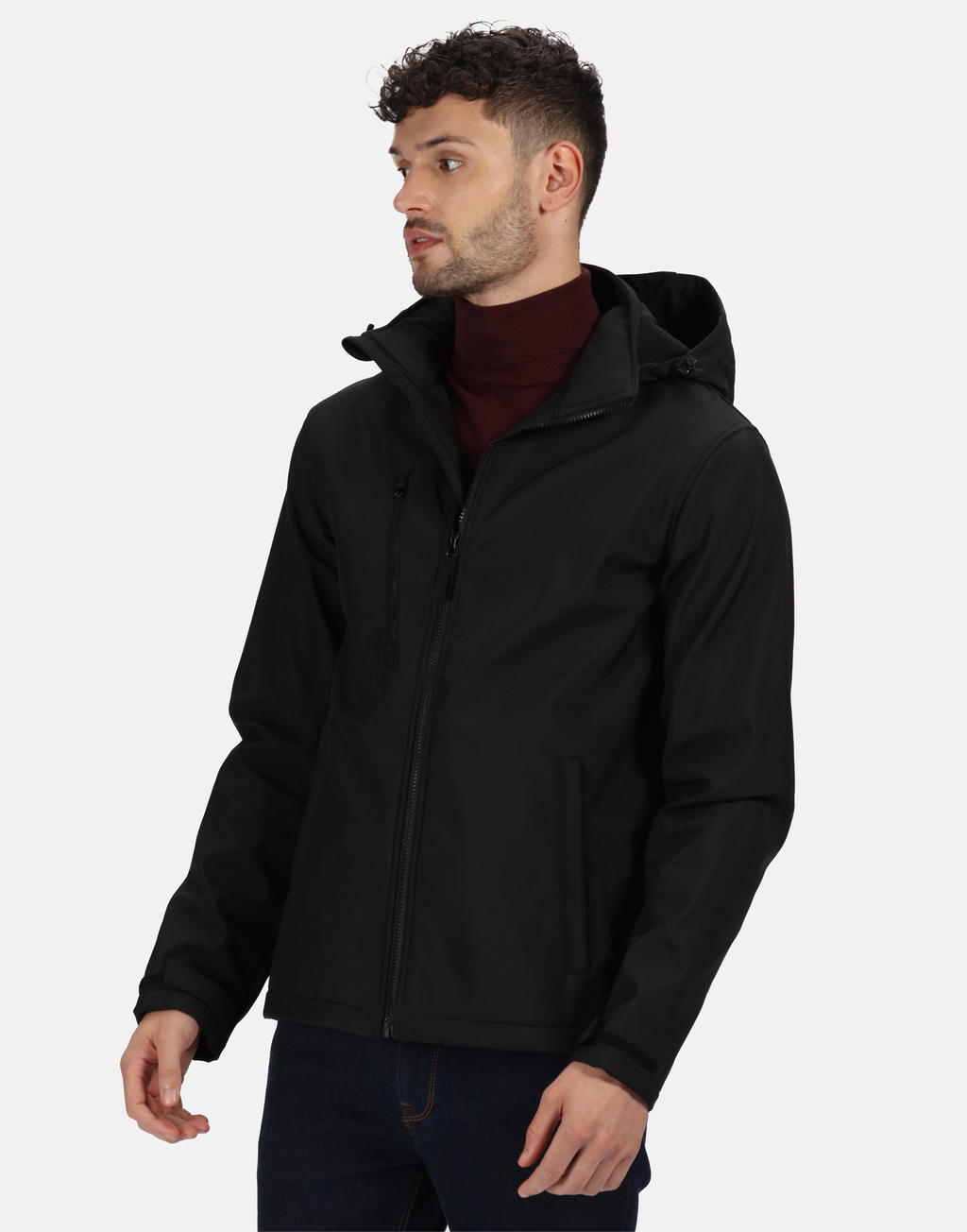  Venturer 3-Layer Hooded Softshell Jacket in Farbe Black