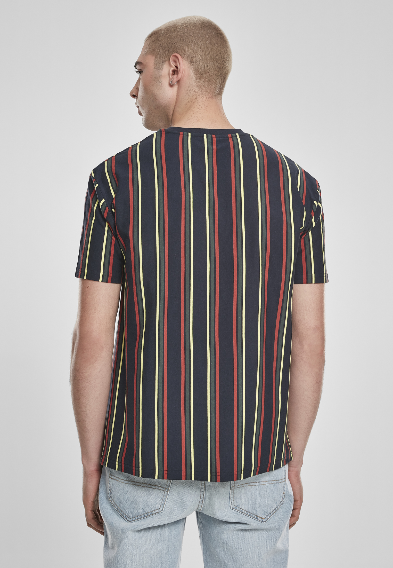 T-Shirts Printed Oversized Retro Stripe Tee in Farbe midnightnavy/burnedred