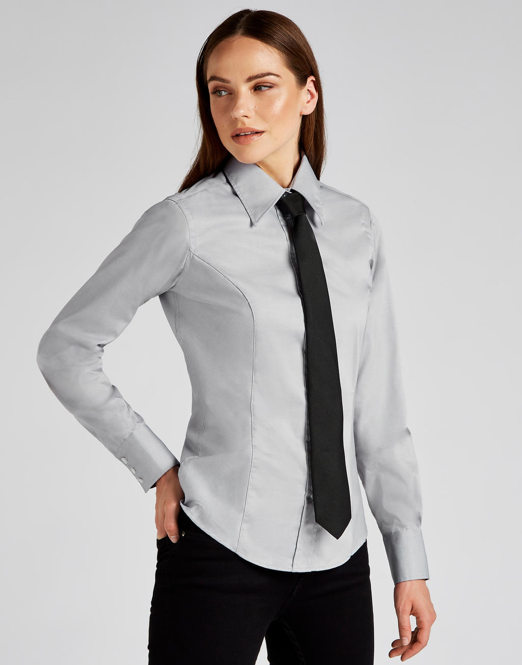  Womens Tailored Fit Premium Oxford Shirt in Farbe White