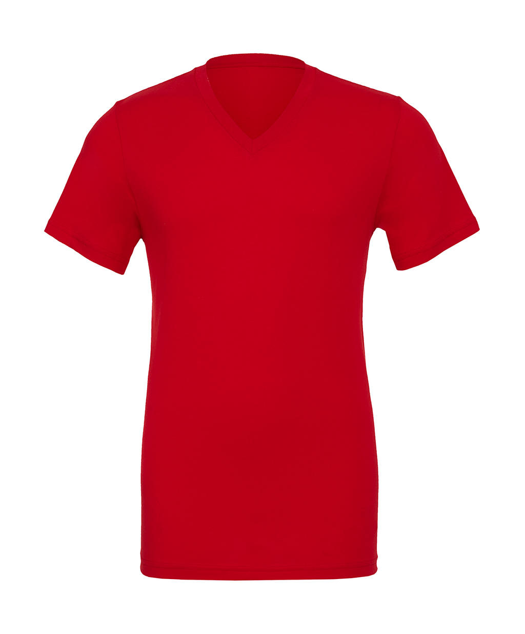  Unisex Jersey V-Neck T-Shirt in Farbe Red