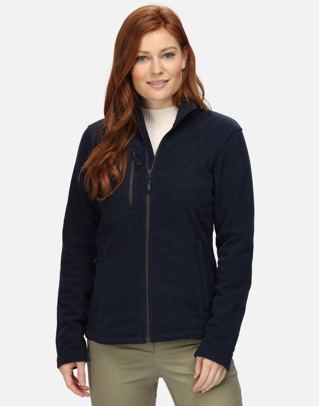  Womens Honestly Made Recycled Full Zip Fleece in Farbe Black