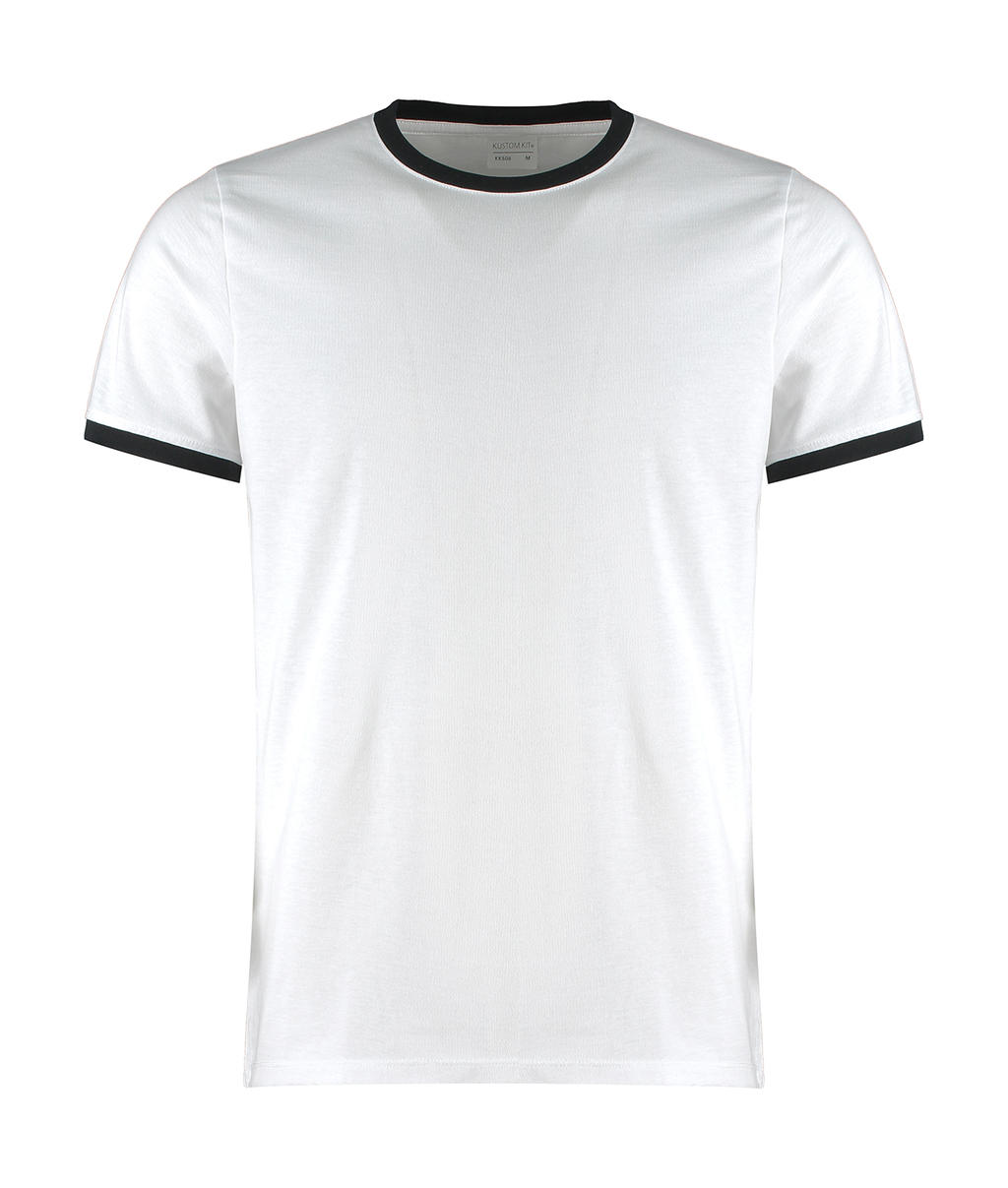  Fashion Fit Ringer Tee in Farbe White/Black