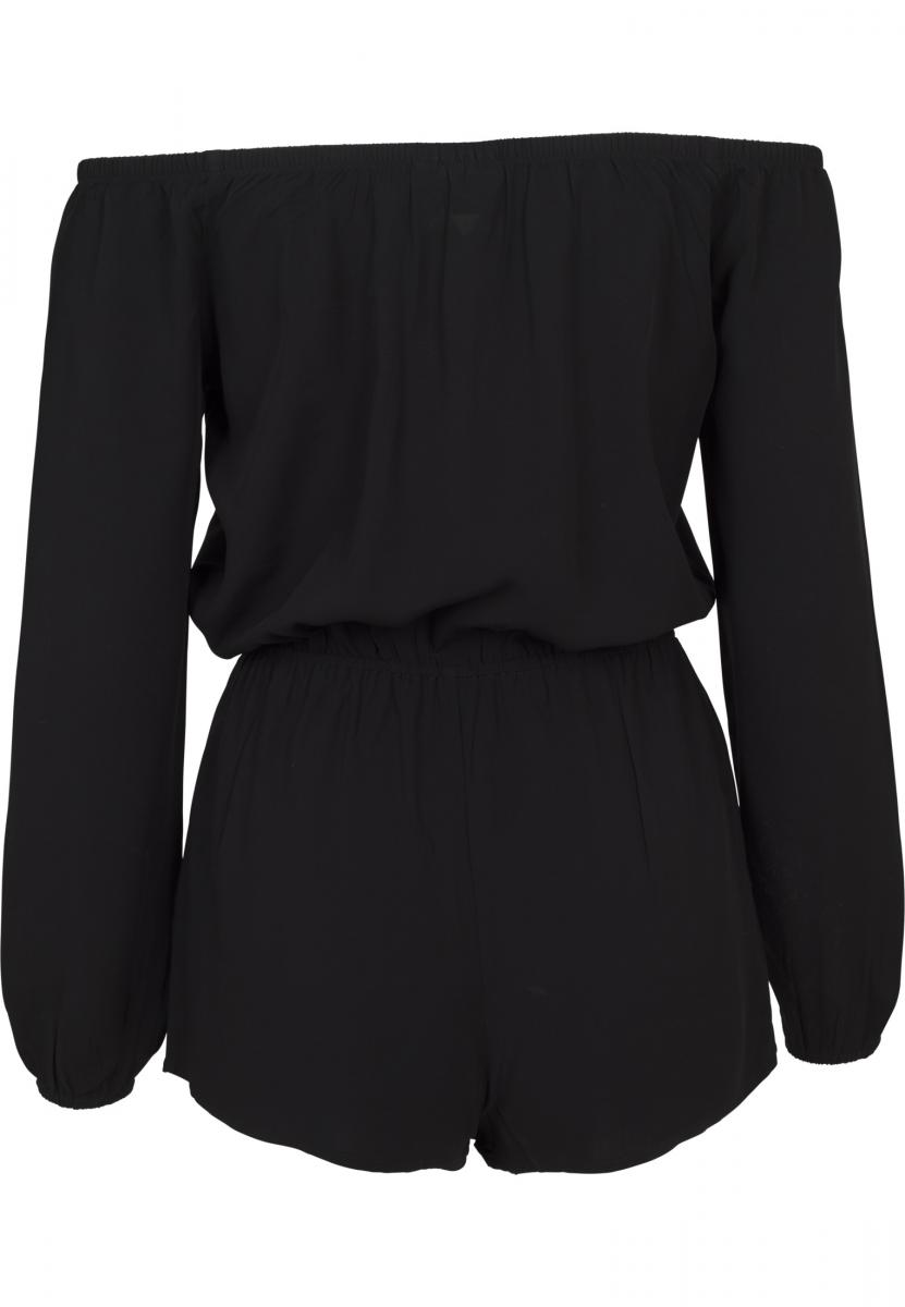 Jumpsuits Ladies Short Longsleeve Overall in Farbe black