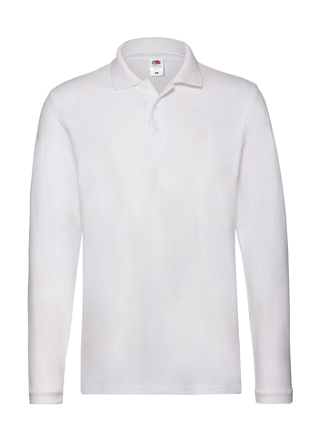  Premium Long Sleeve Polo in Farbe White