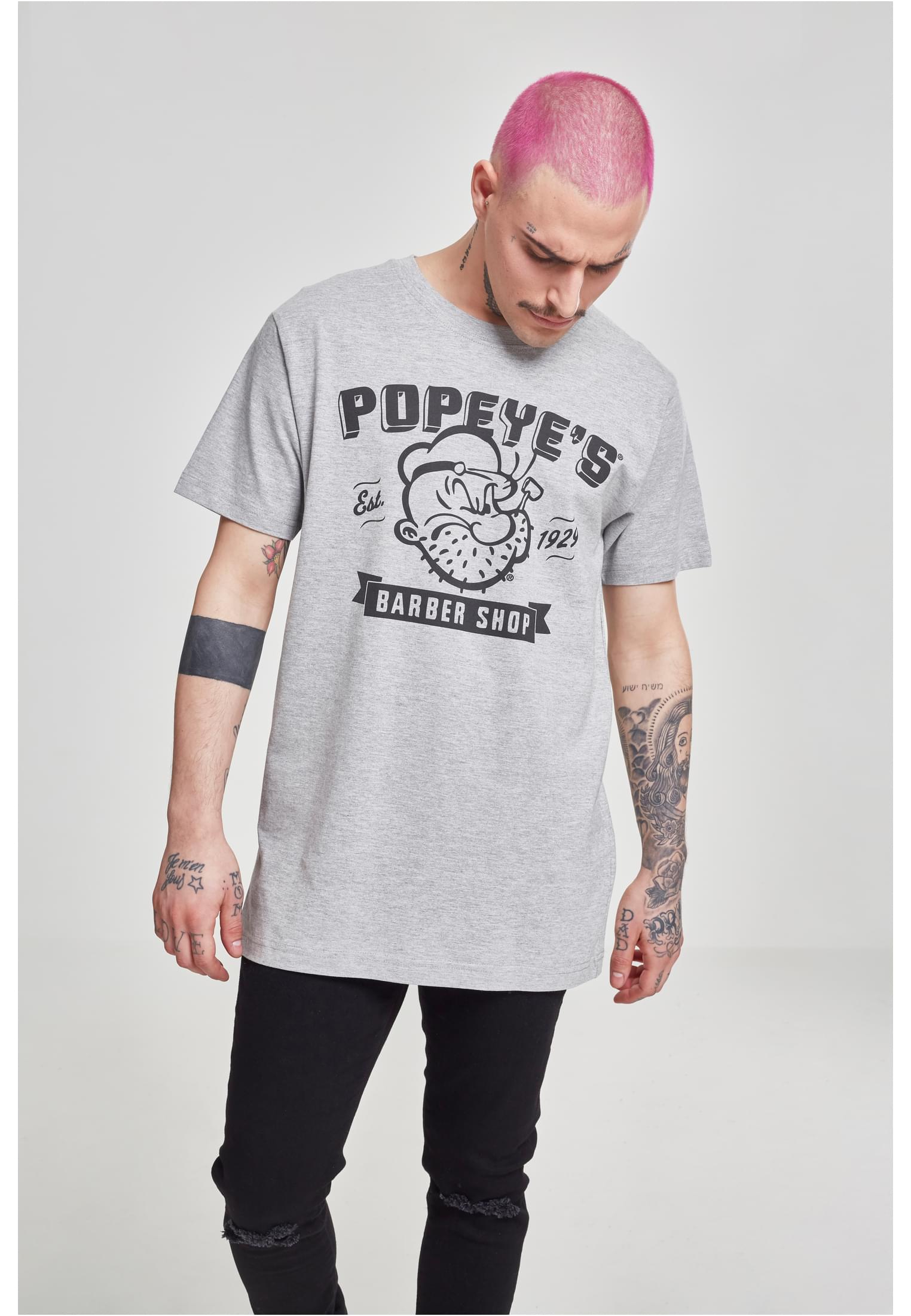 T-Shirts Popeye Barber Shop Tee in Farbe heather grey