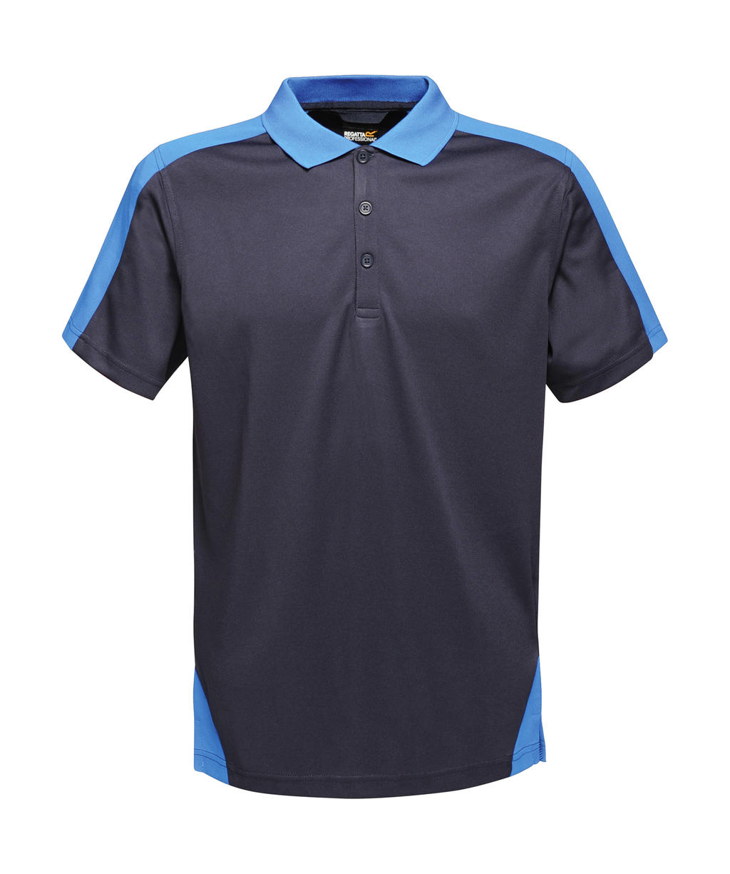  Contrast Coolweave Polo in Farbe Navy/New Royal