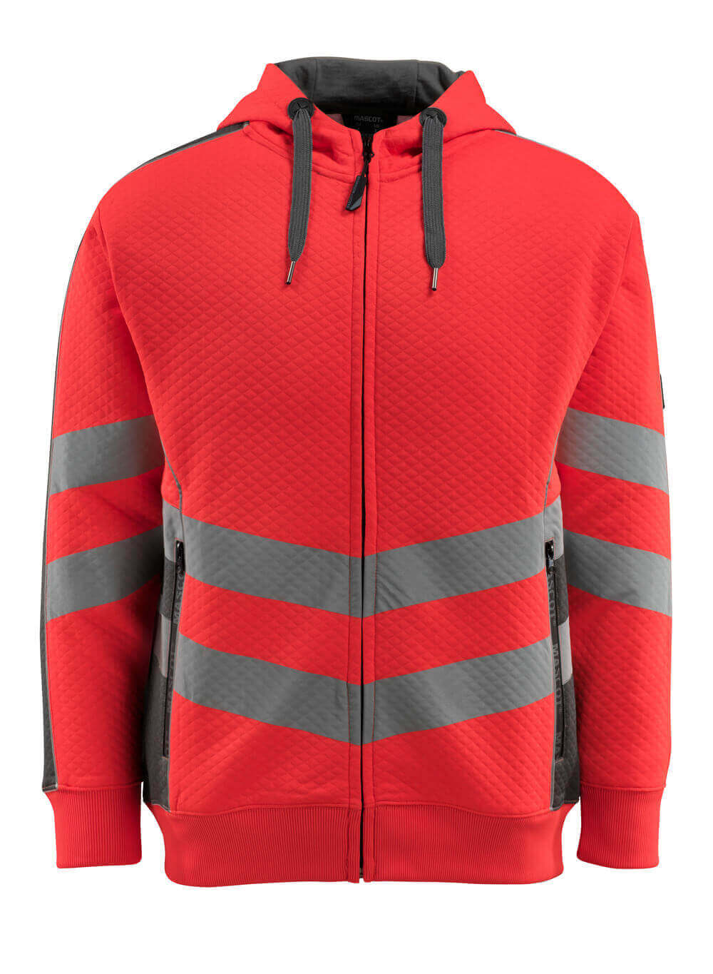 Kapuzensweatshirt mit Rei?verschluss SAFE SUPREME Kapuzensweatshirt mit Rei?verschluss in Farbe Hi-vis Rot/Dunkelanthrazit