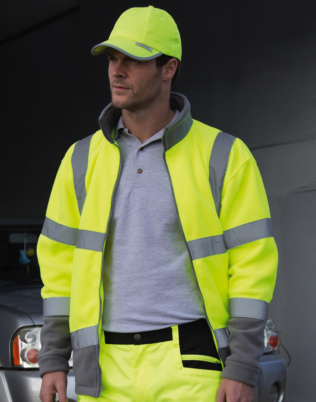  Safety Microfleece in Farbe Fluo Orange/Grey