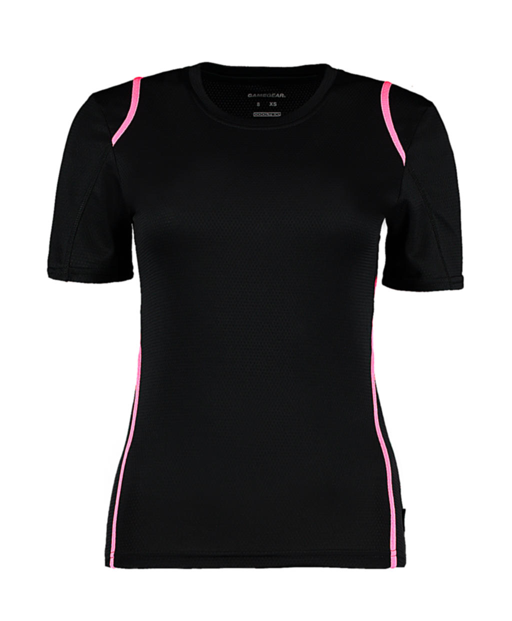  Womens Regular Fit Cooltex? Contrast Tee in Farbe Black/Fluorescent Pink