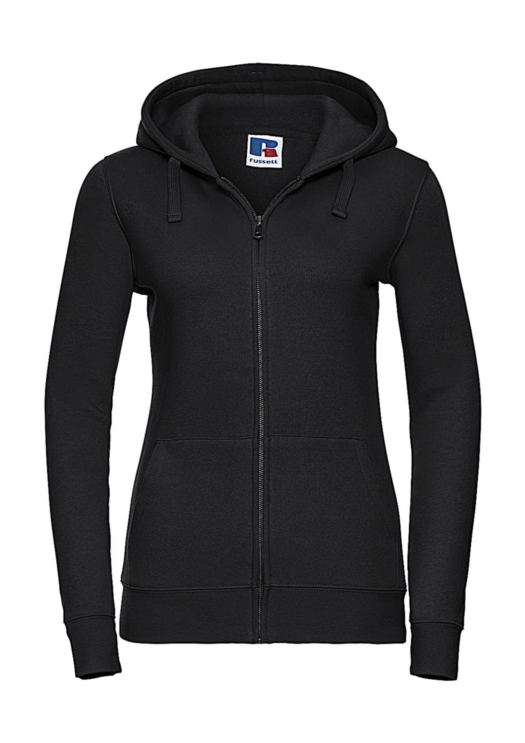  Ladies Authentic Zipped Hood in Farbe Black