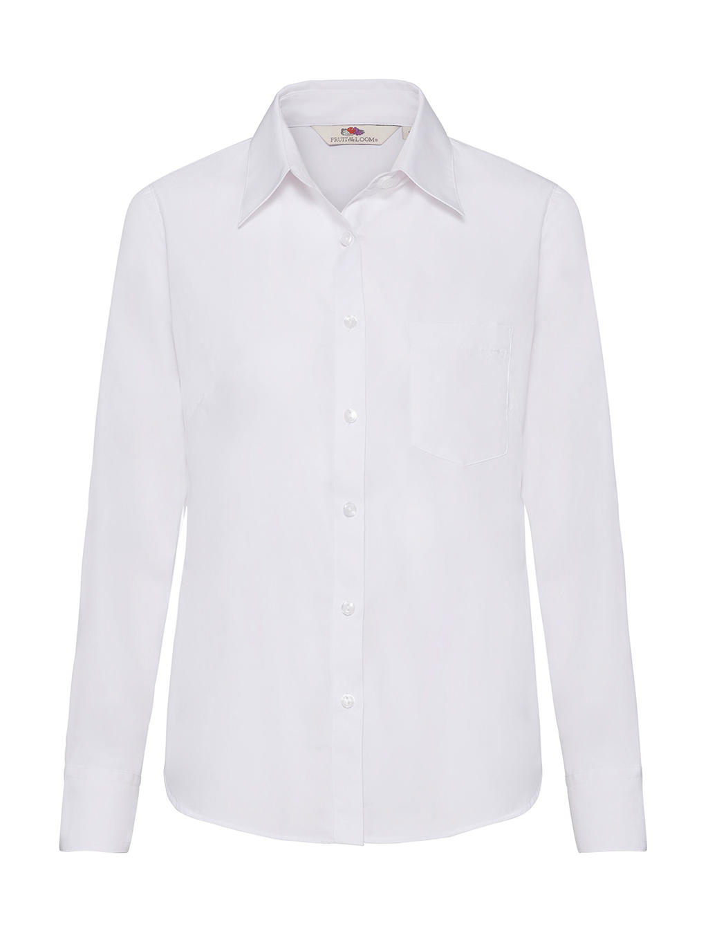  Ladies Poplin Shirt LS in Farbe White