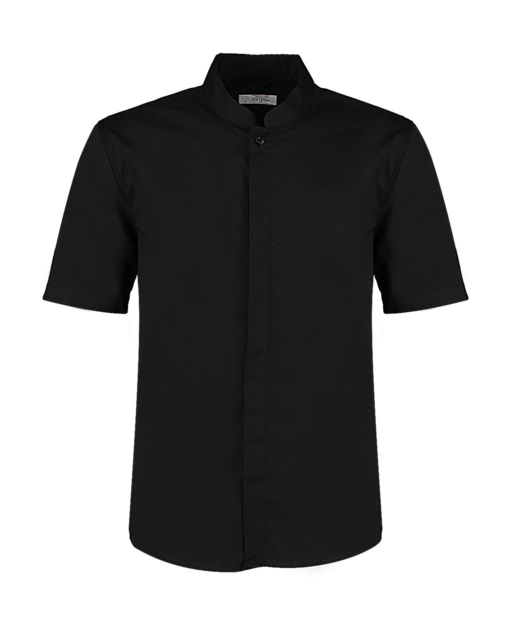  Tailored Fit Mandarin Collar Shirt SSL in Farbe Black