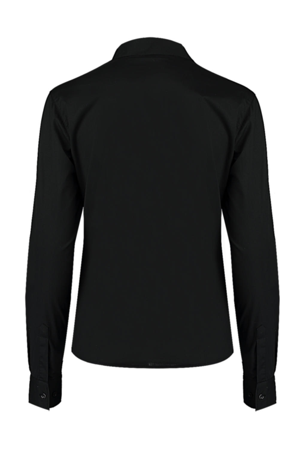  Womens Tailored Fit Mandarin Collar Shirt in Farbe Black