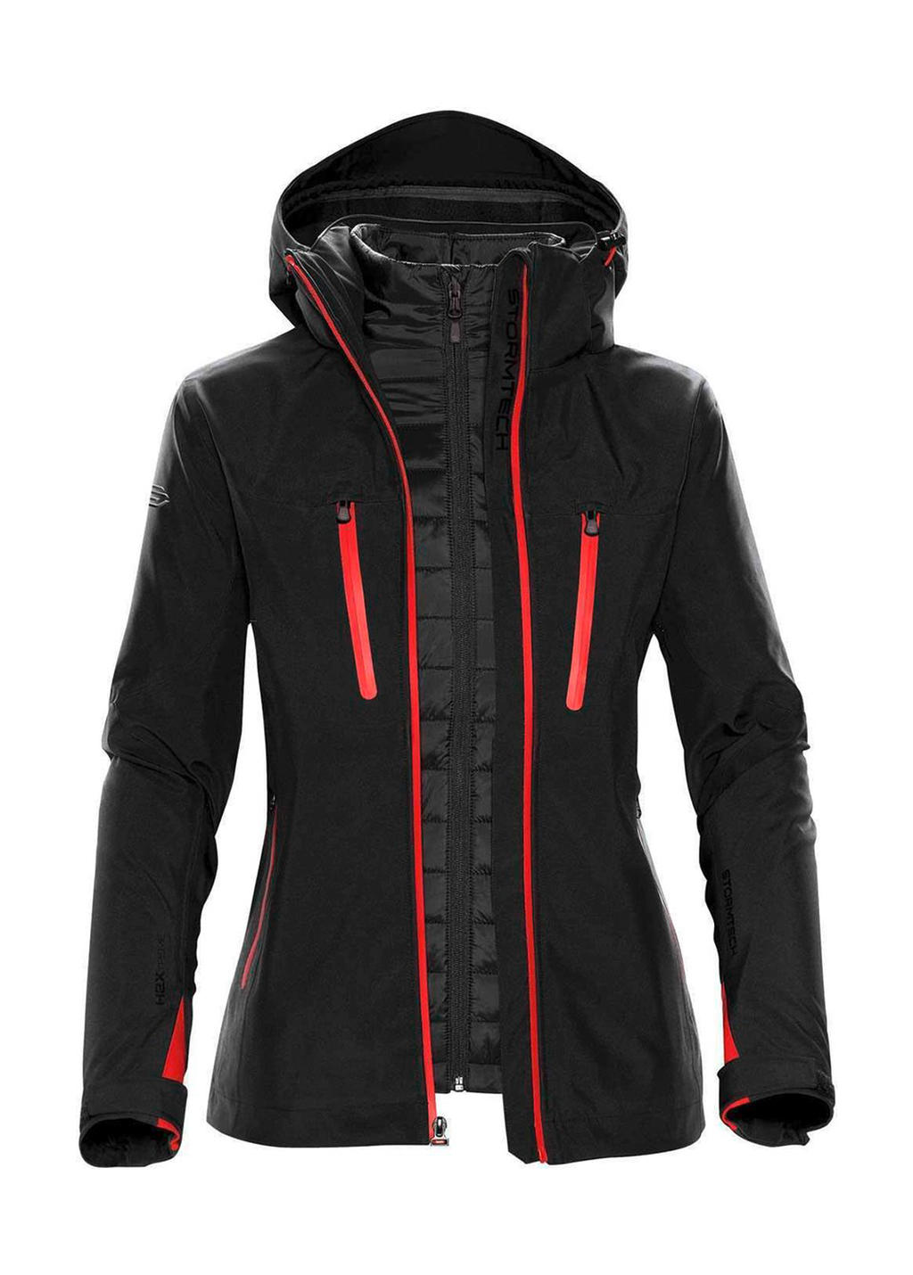  Womens Matrix System Jacket in Farbe Black/Bright Red