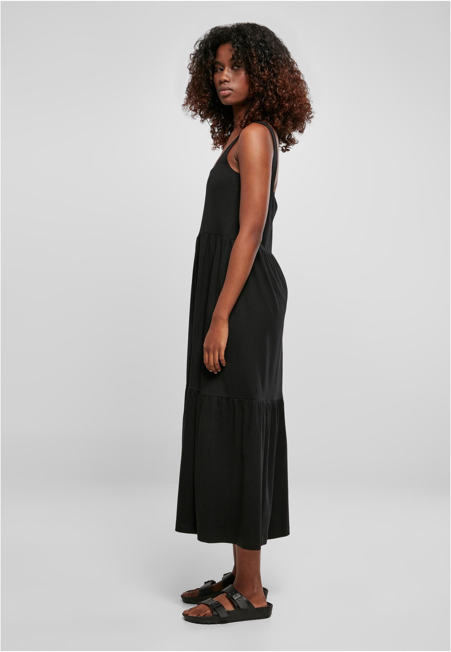 Frauen Ladies 7/8 Length Valance Summer Dress in Farbe black