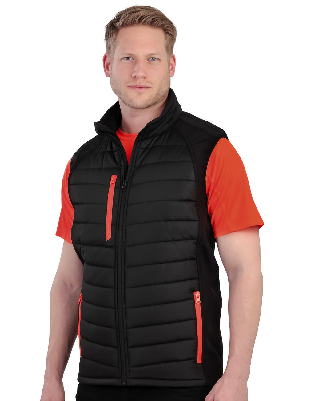  Black Compass Padded Softshell Gilet in Farbe Black/Yellow