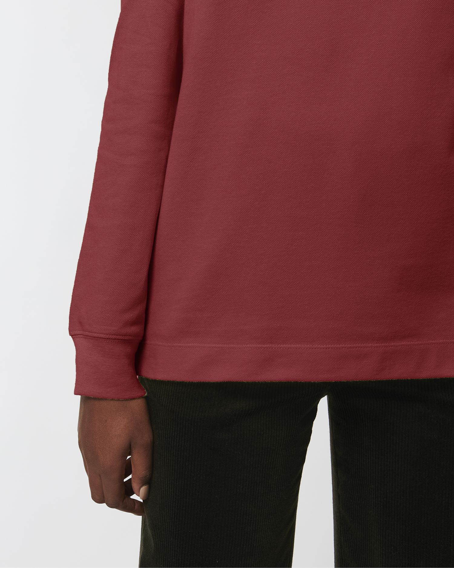 Poloshirts Prepster Long Sleeve in Farbe Red Earth