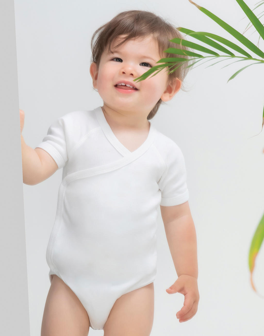 Baby Kimono Bodysuit in Farbe White