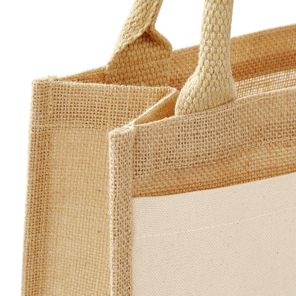  Cotton Pocket Jute Gift Bag in Farbe Natural