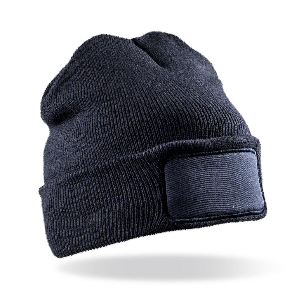  Recycled Double Knit Printers Beanie in Farbe Navy