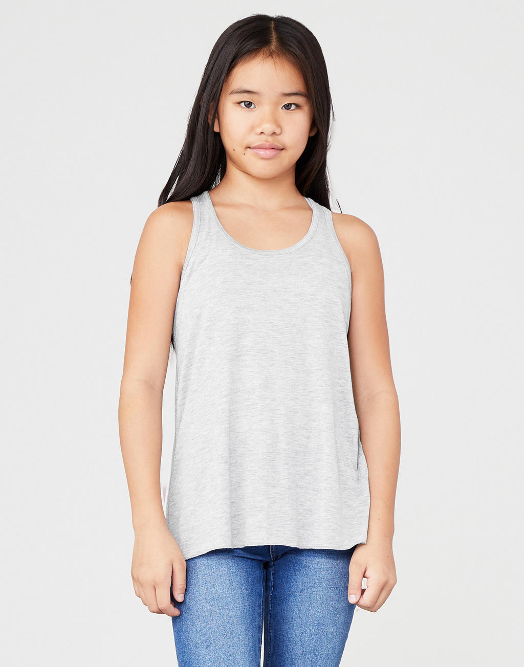  Youth Flowy Racerback Tank in Farbe White