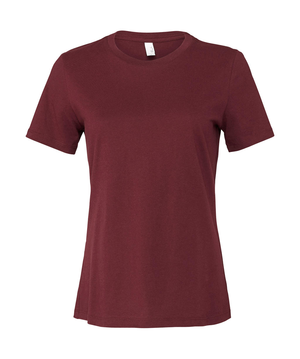  Womens Relaxed Jersey Short Sleeve Tee in Farbe Maroon