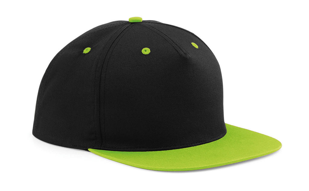  5 Panel Contrast Snapback in Farbe Black/Lime Green