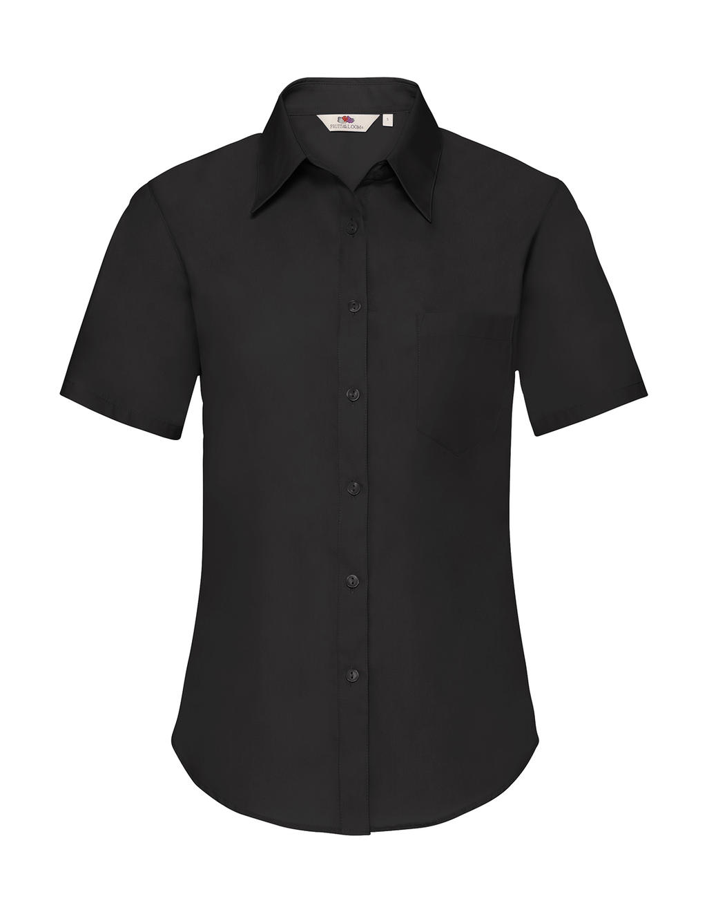  Ladies Poplin Shirt in Farbe Black