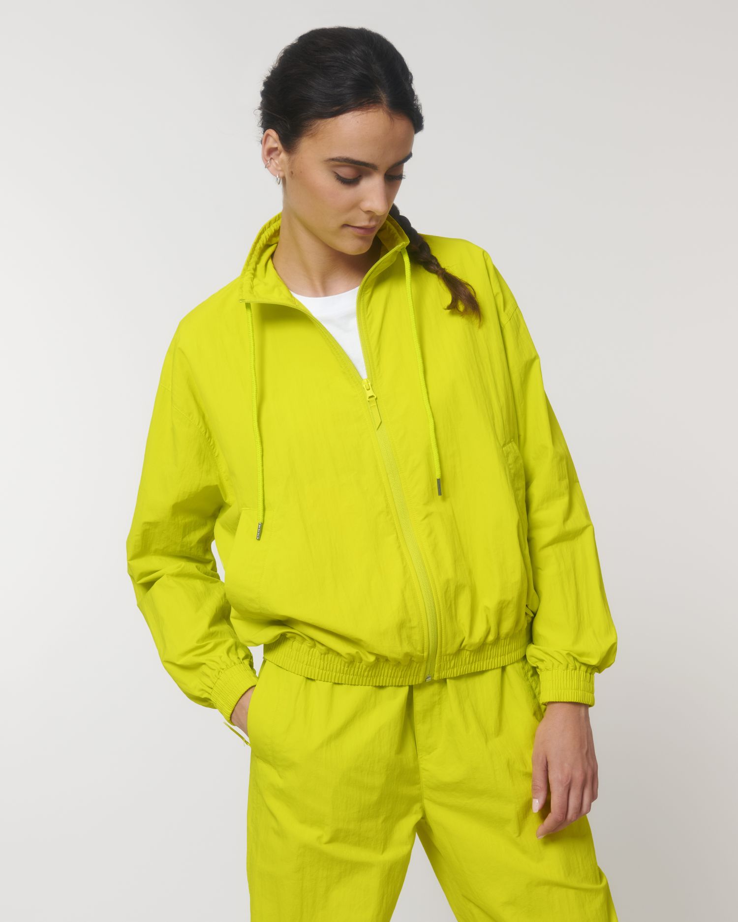Non Padded Jacket Tracker in Farbe Lime Flash