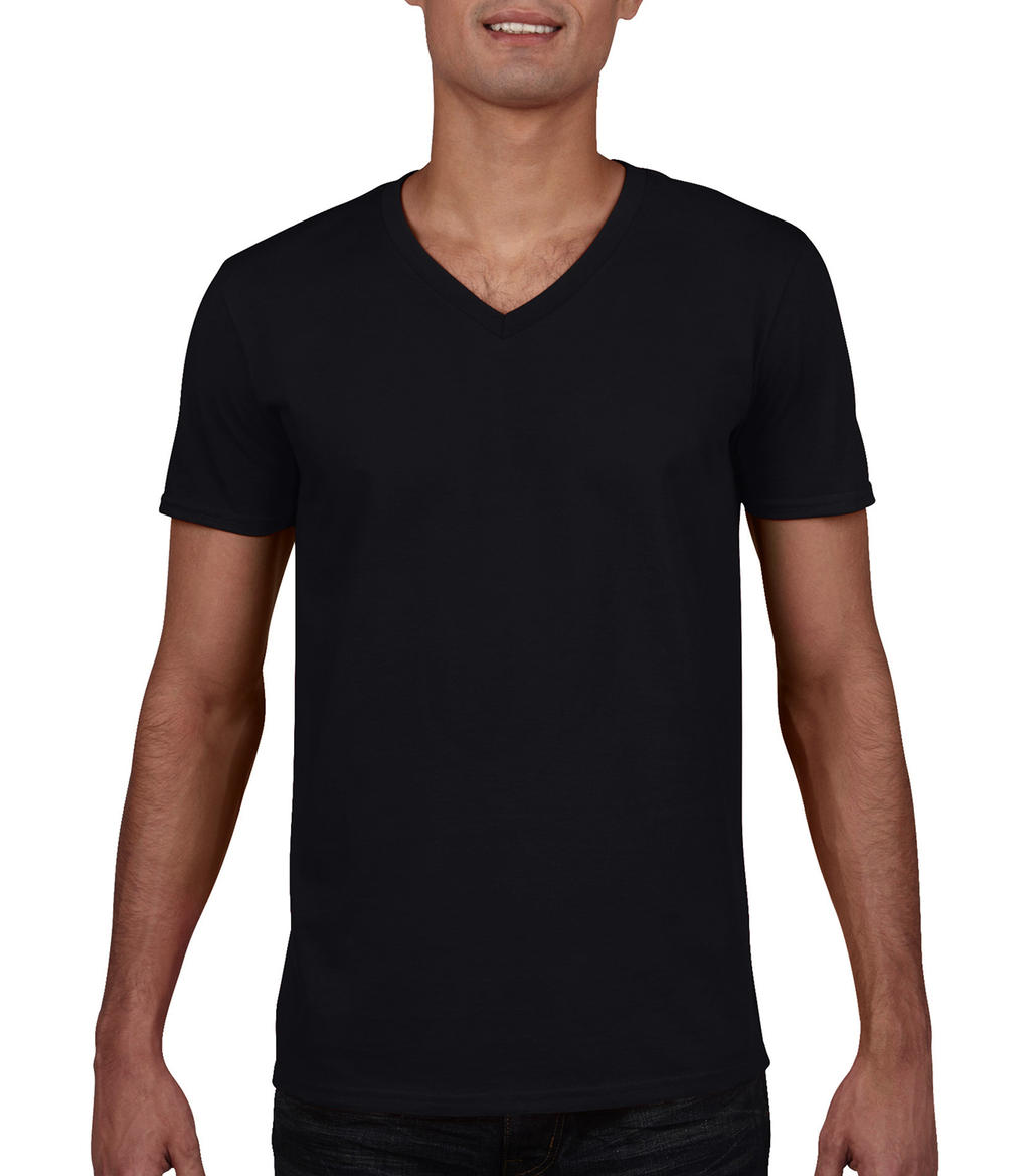  Gildan Mens Softstyle? V-Neck T-Shirt in Farbe Black