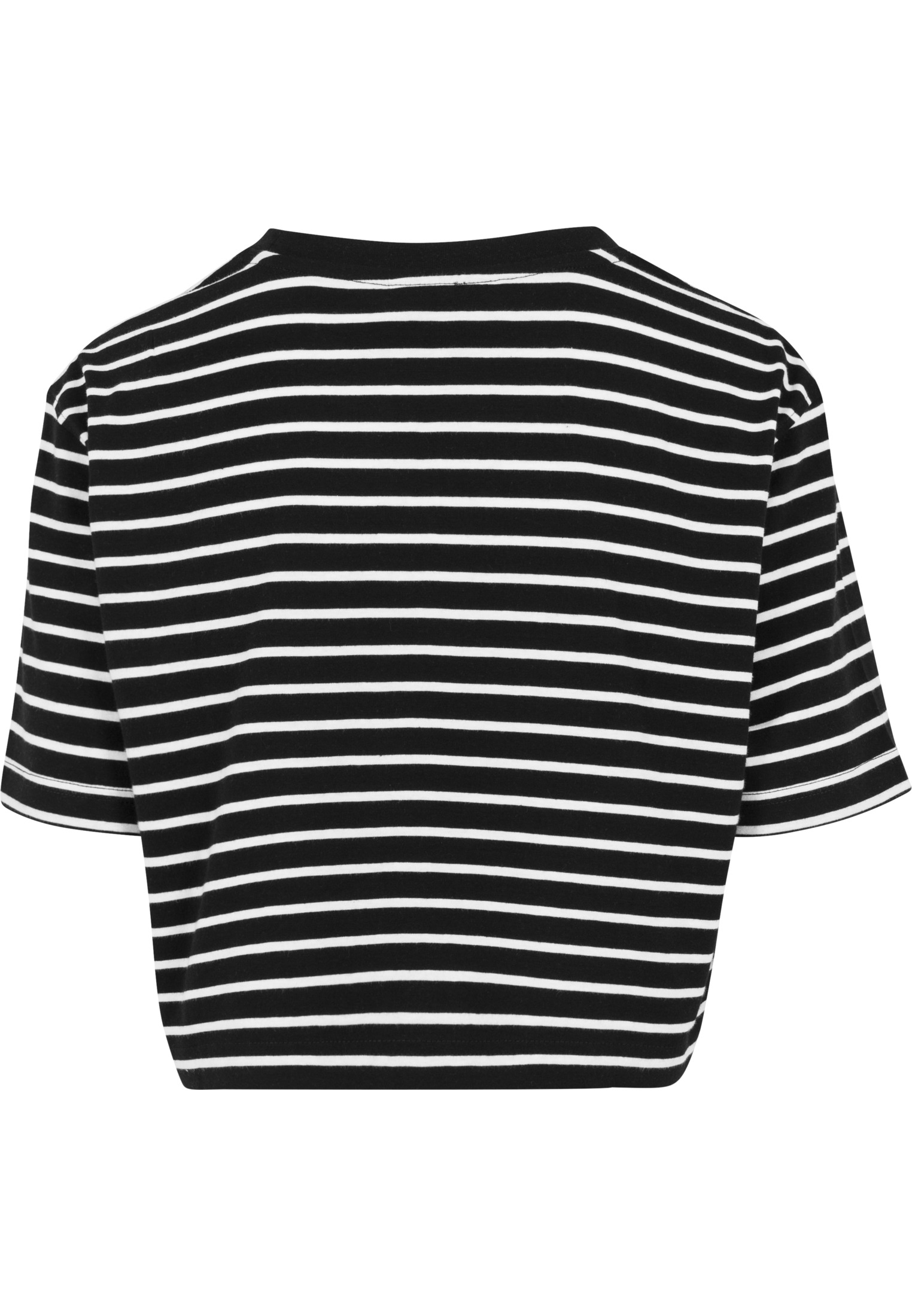 Cropped Tees Ladies Short Striped Oversized Tee in Farbe blk/wht