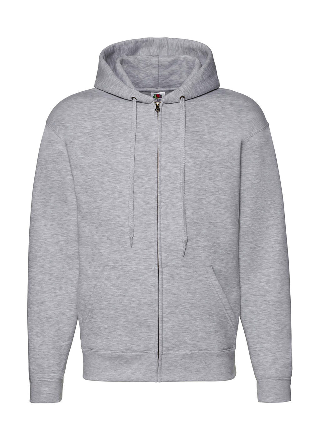  Premium Hooded Zip Sweat in Farbe Heather Grey