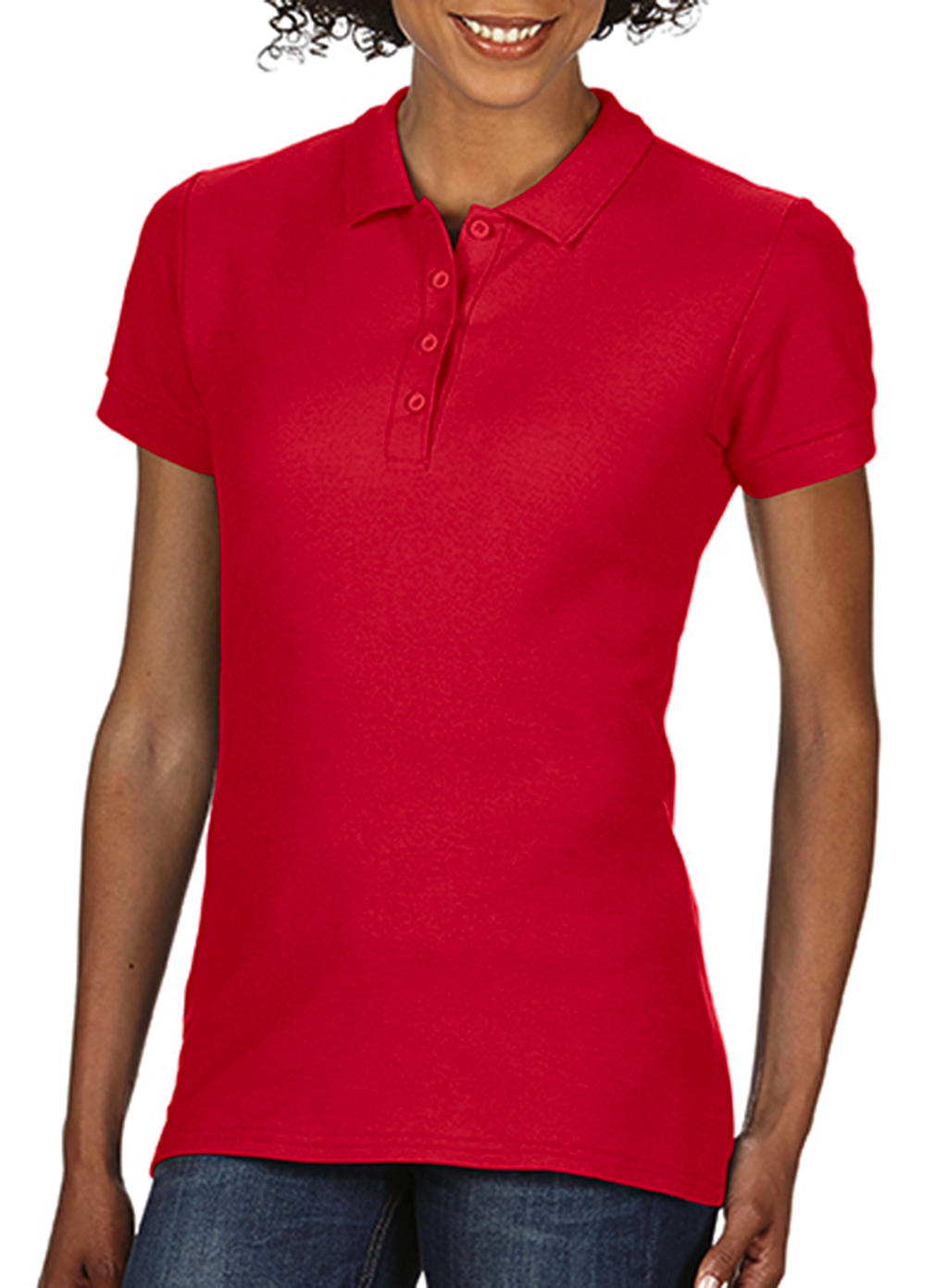 Softstyle? Ladies Double Pique Polo in Farbe Red